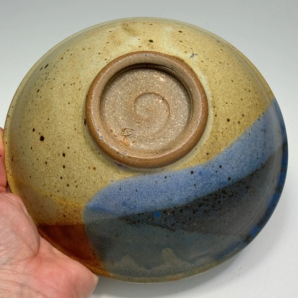 Handmade Stoneware Bowl with Native American Primitive Horse & Rider Drawing - Picture 7 of 8